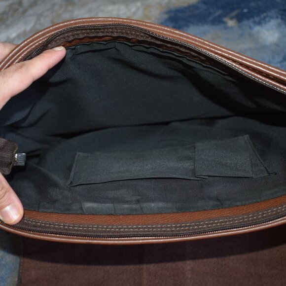 Vintage Leather Bag Laptop Genuine Messenger Men's Briefcase Satchel Brown Bag - Picture 11 of 16